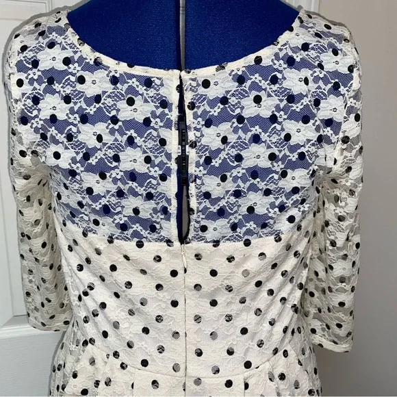 Betsy Johnson Lace Polka Dot Sweetheart Dress size 10 - Picture 3 of 5